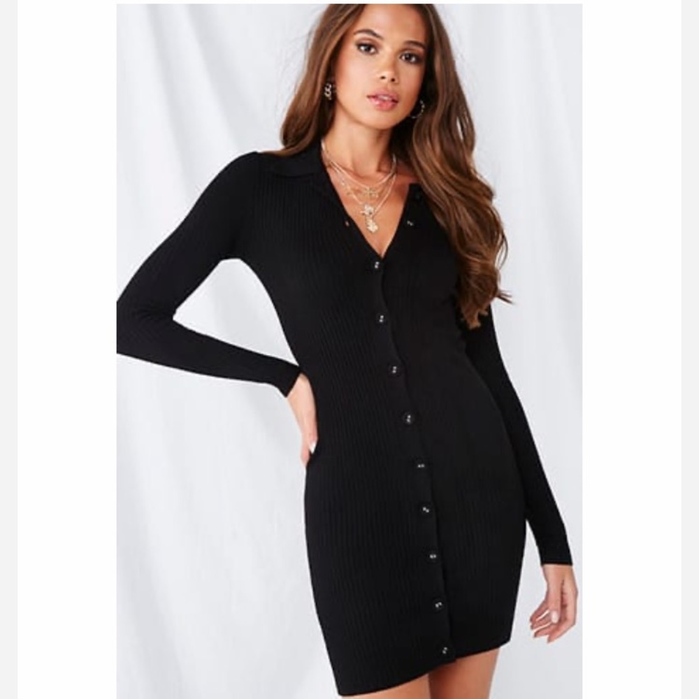 Button down sweater dress